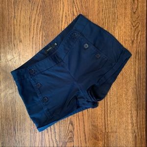 Aritzia Talula Navy Starboard Shorts 4 button up